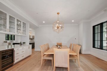 The dining room in a modern luxury home.