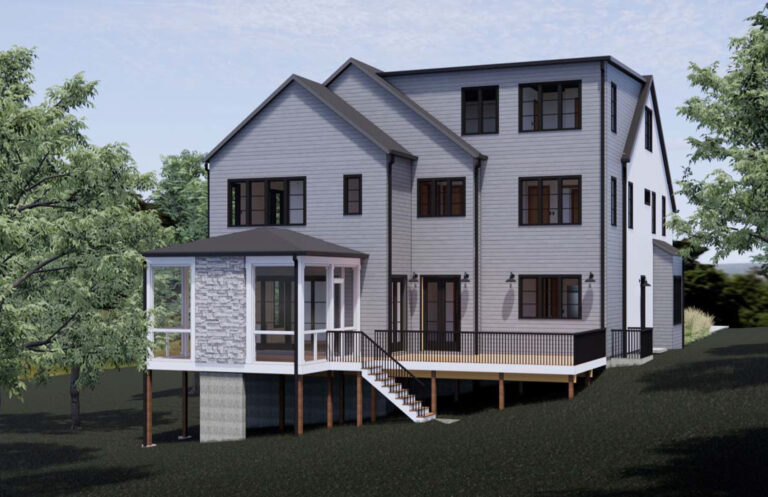 modern exterior back rendering