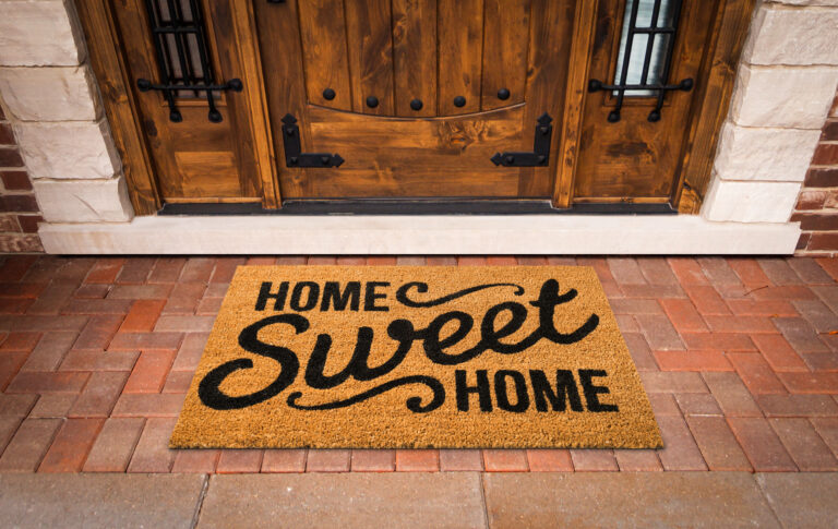 home sweet home welcome mat front door