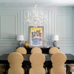 pastel blue dining room