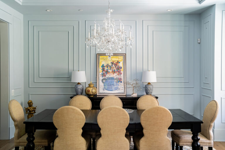 pastel blue dining room