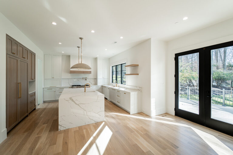 kitchen natural lighting wood marble