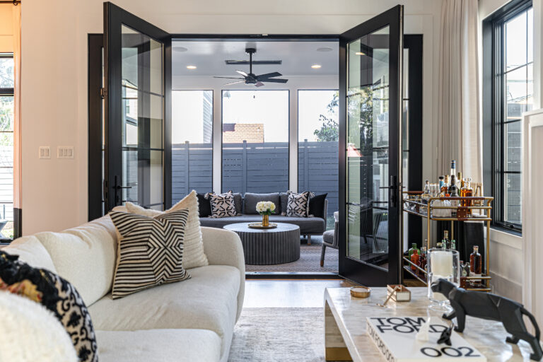 chestnut indoor outdoor patio space living room open door